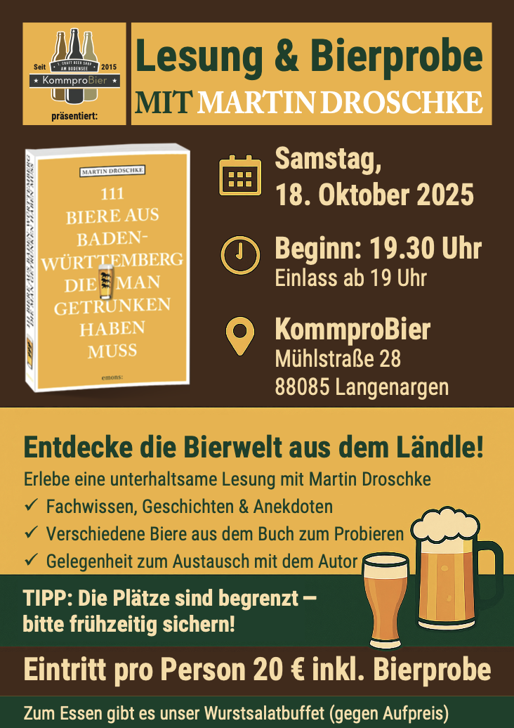 Lesung & Bierprobe mit Martin Droschke